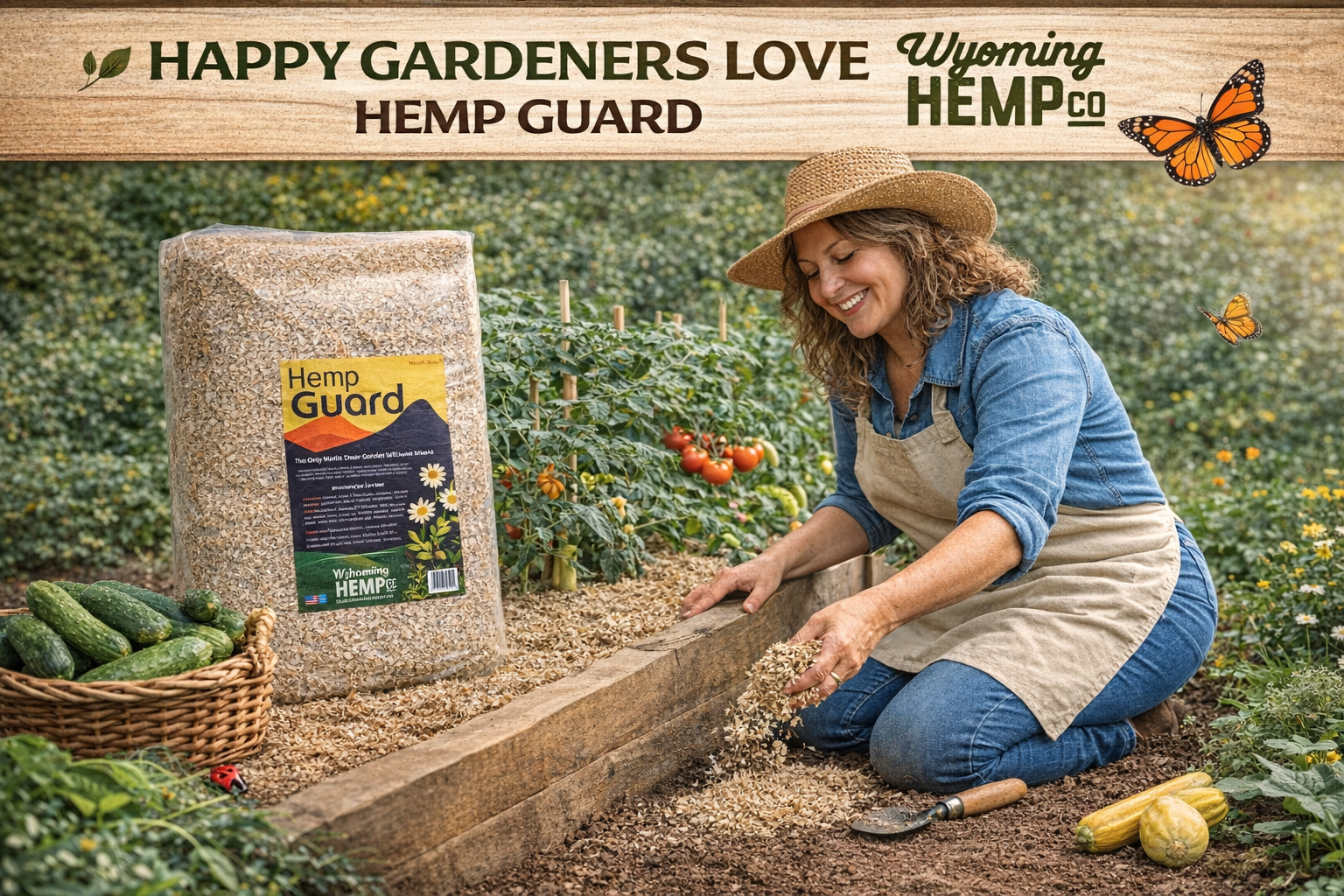 Hemp Guard Mulch by Wyoming Hemp Company – 100% Natural Hemp Garden Mu