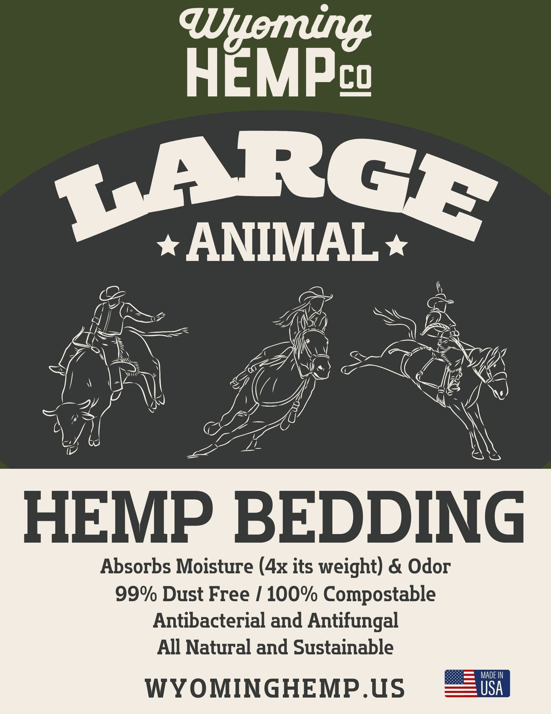 Large Animal Hemp Bedding - Wyoming Hemp Company