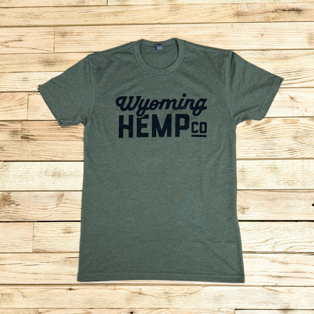 Unisex Wyoming Hemp Co. Flag Tee - Military Green - Wyoming Hemp Company