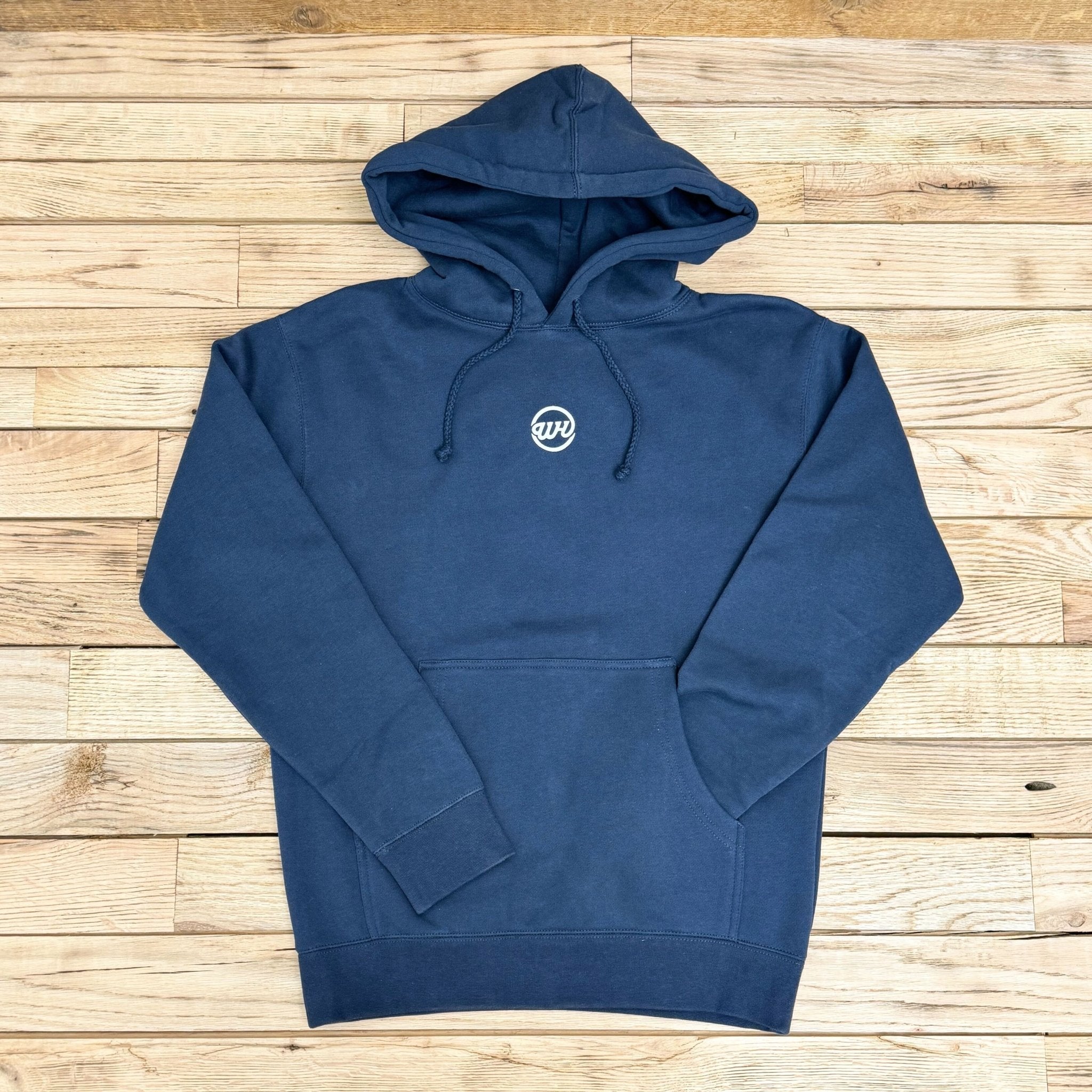 Unisex Wyoming Hemp Co. Mini Logo Heavyweight Hoodie - Slate Blue - Wyoming Hemp Company