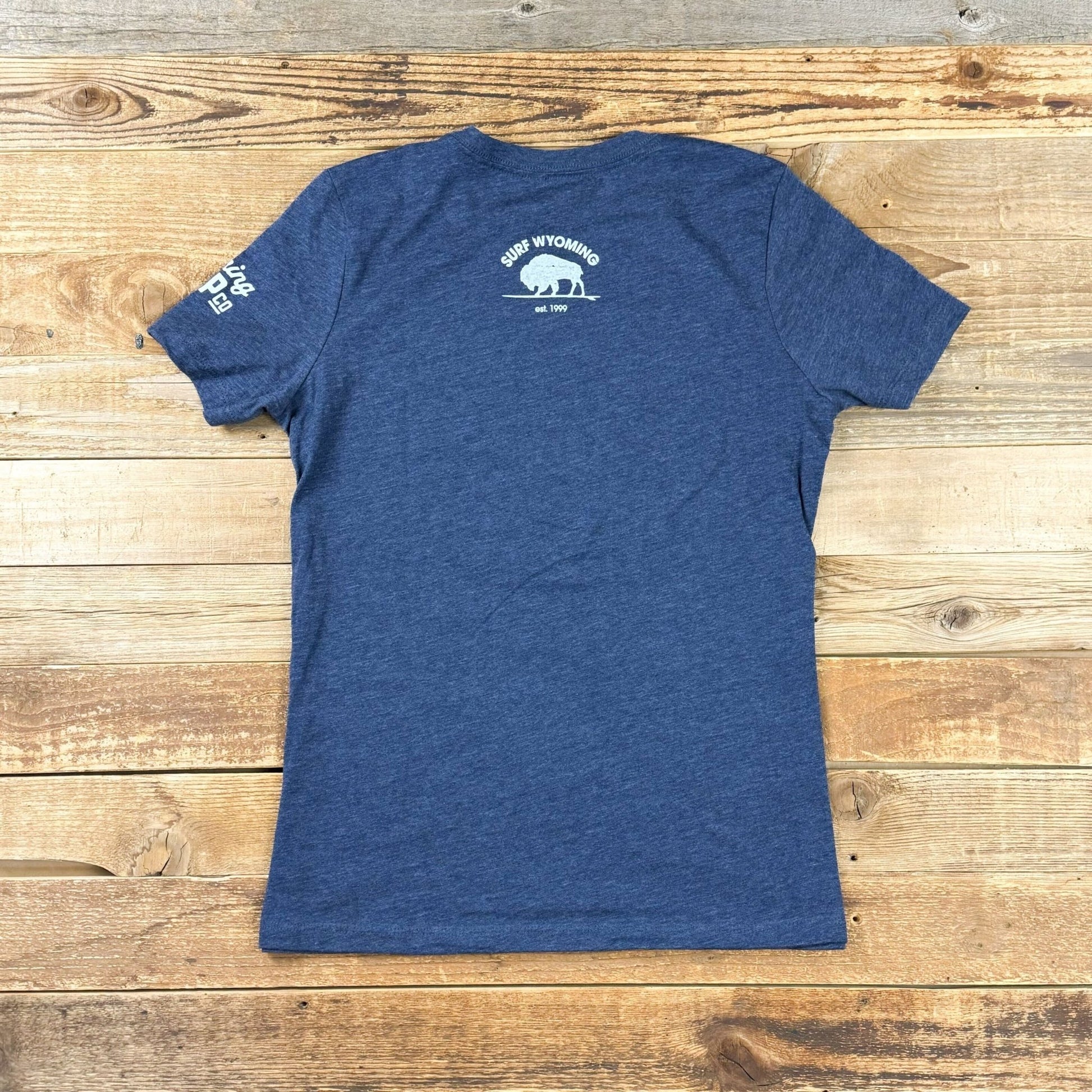 Women's Wyoming Hemp Co. X Surf Wyoming Tee - Heather Navy - Wyoming Hemp Company